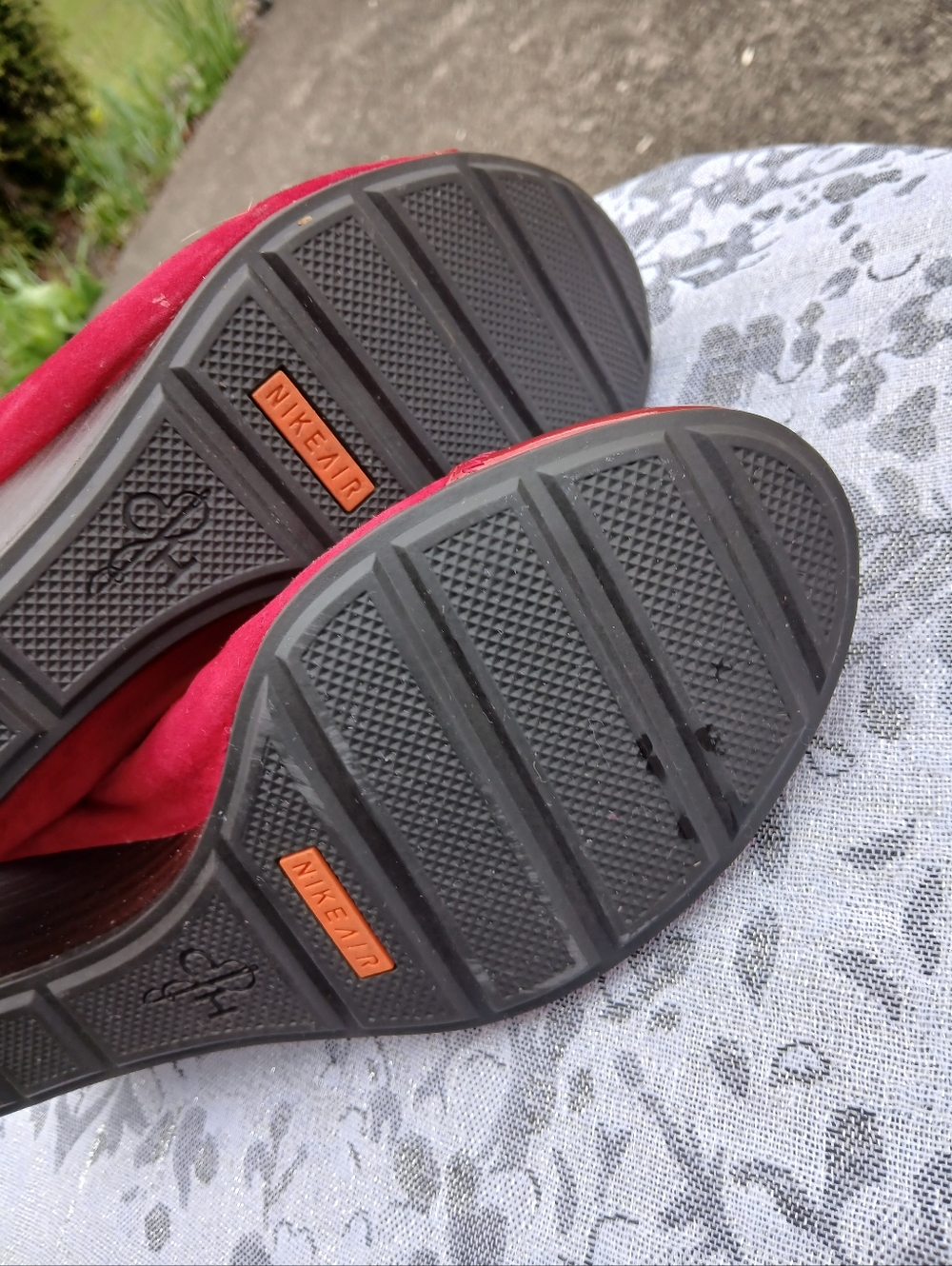 Nike-Cole Haan Red Suede & Patent Cap-Toe Ballet Flats - Picture 7 of 11